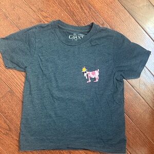 GOAT Kids' Charcoal Short Sleeve Tee with Pink Cow Valentine's Day Graphic